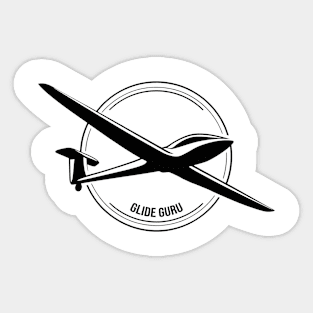 Glide Guru Glider Pilot Sailplane Biplane aerial floating soaring Sticker